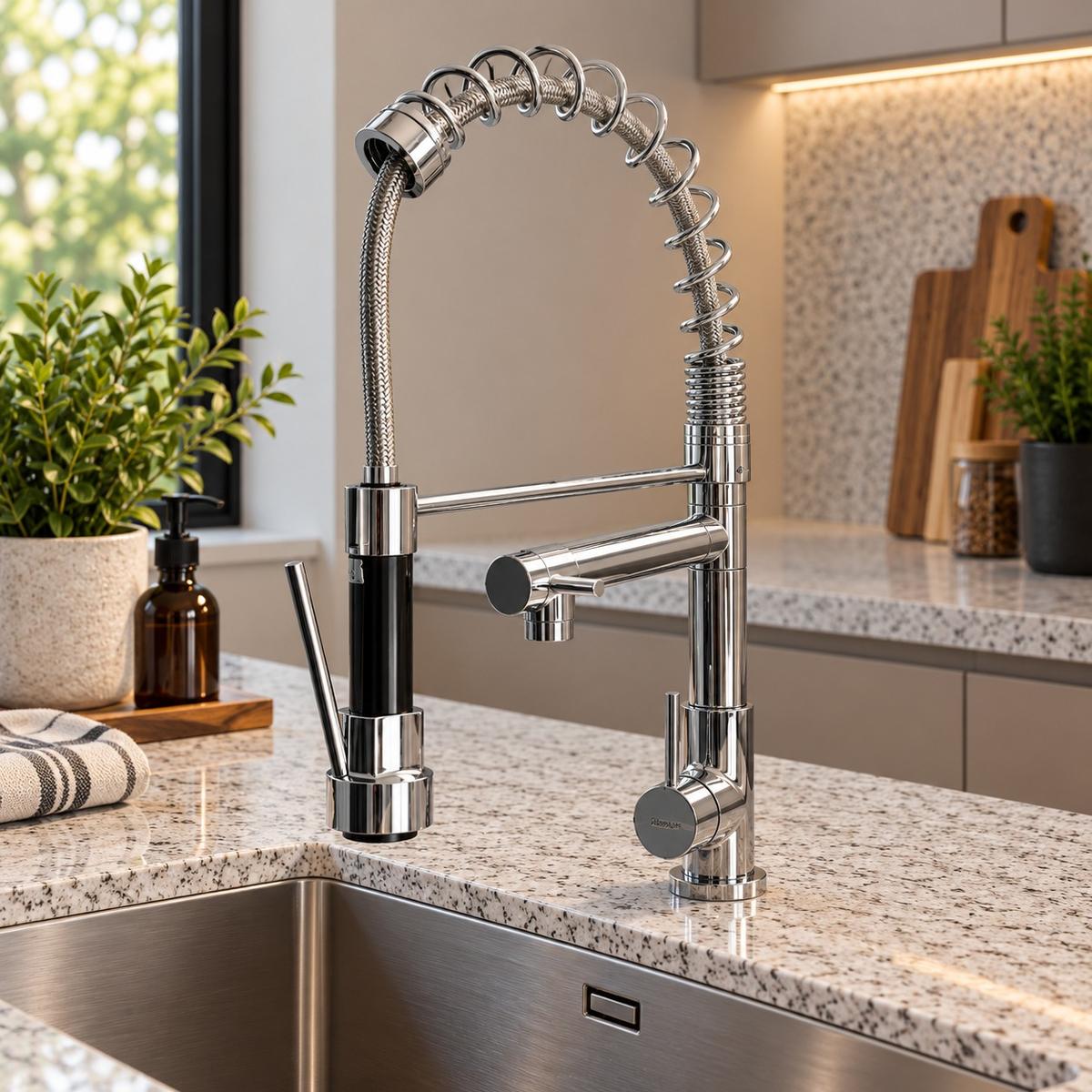 GRIFO ALTO DOBLE INOX E06